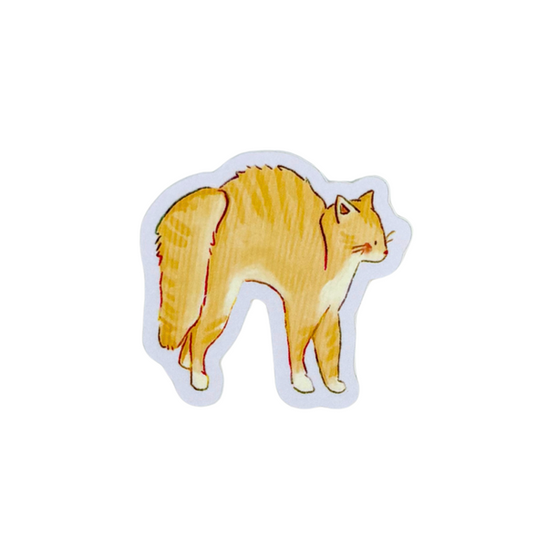Silly Orange Cat Sticker